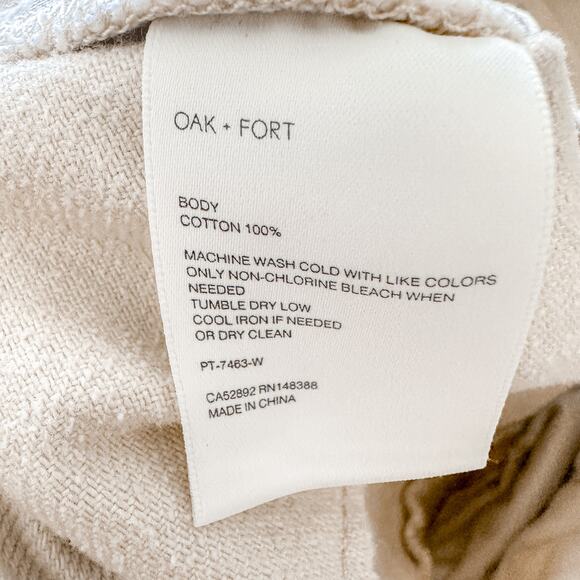 Oak + Fort High Waist Wide Leg Denim Cropped Jeans in‎ Cream Womens Size 2 - Picture 10 of 10